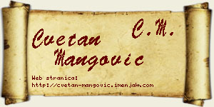 Cvetan Mangović vizit kartica